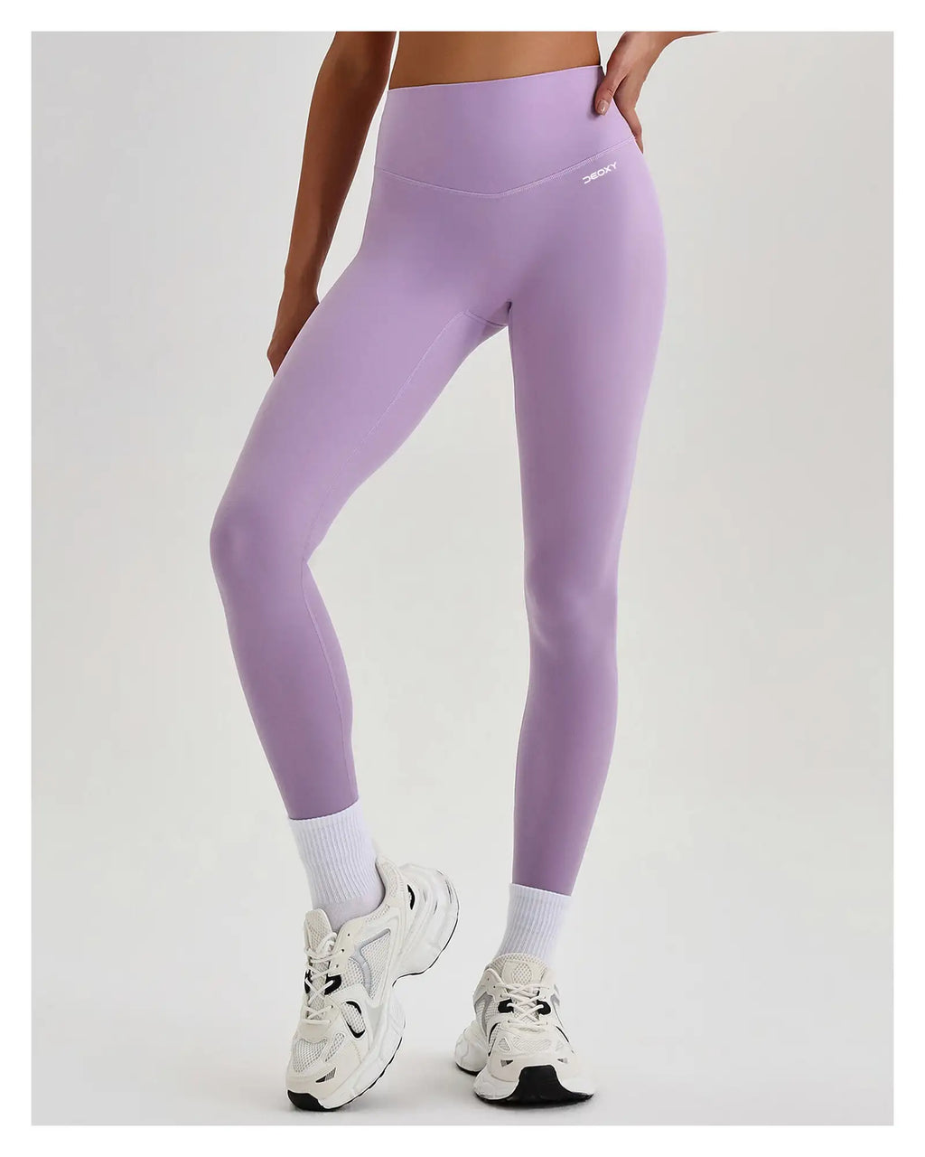 DEOXY Women's Sculpt Legging in Lavender - front angle view